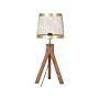 Table Lamp Dark Mango Wood With Brass Iron Shade Classic Design Modern Home Decor Lighting