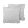 Set Of 2 Decorative Cushions White Faux Fur Shaggy 45 X 45 Cm