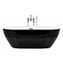 Freestanding Bath Glossy Black Sanitary Acrylic Single 150 X 75 Cm Oval