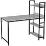 Brooklyn Computer Desk With 3 Shelves, Grey