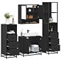 Vidaxl 4 Piece Bathroom Furniture Set Black Engineered Wood