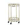 Kitchen Trolley Gold Iron Frame Terrazzo Effect Tops Glamour Bar Cart With Castors