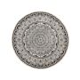 Area Rug Black Cotton Round Oriental Living Room Ø 120 Cm