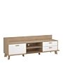 Ikast Tv-unit With 1 Door + 2 Drawers In Jackson Hickory And White