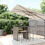 Vidaxl 5 Piece Garden Bar Set Grey Poly Rattan& Solid Wood Acacia