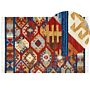 Wool Area Rug Multicolour 160 X 230 Cm Hand Woven Kilim Rug