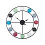 Wall Clock Multicolour Balls Distressed Iron Frame Design Round 56 Cm