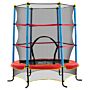 Homcom 5.4ft/65 Inch Kids Trampoline With Enclosure Net Built-in Zipper Safety Pad For Children Toddler Age 3-6 Years Old