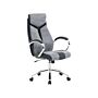 Office Chair Grey And Black Faux Leather Swivel Desk Computer Adjustable