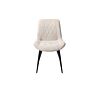 Aspen Diamond Stitch Natural Fabric Dining Chair, Black Tapered Legs (pair)