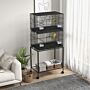 Pawhut Double Stackable Bird Cage On Wheels W/ Stand, For Canaries