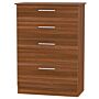 Contrast 4 Drawer Deep Chest In Noche Walnut