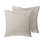 Set Of 2 Decorative Cushions Beige Linen Studded 45 X 45 Cm Rivets