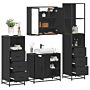 Vidaxl 4 Piece Bathroom Furniture Set Black Engineered Wood