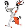 Homcom 2-in-1 Upright Exercise Bike Stationary Foldable Magnetic Recumbent Cycling With Arm Resistance Bands Orange