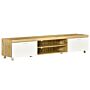 Homcom Modern Tv Unit, Tv Cabinet For Tvs Up To 90 Inches, Entertainment Center With Drawer Shelf For Living Room, Bedroom, Oak And White