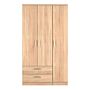 Devon Tall Triple 2 Drawer Wardrobe In Bardolino Oak