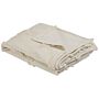 Blanket Beige Cotton 125 X 150 Cm Embossed Floral Pattern Knitted Throw