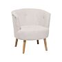 Armchair Off-white Upholstered Tub Chair Retro Style Beliani