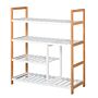 Homcom 4 Tier Shoe Racks Storage Stand Shelf Organizer Wood Frame 78 X 68 X 26 Cm