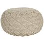 Pouffe Navy Beige Colour Cotton Eps Filling Round ⌀ 50 Cm Macrame Design Boho Style Ottoman