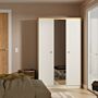 Warwick Triple Mirrored Wardrobe In Cream Ash & Modern Oak