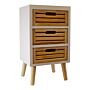 3 Drawer Unit In White With Natural Wooden Drawers With Removable Legs