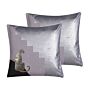 Set Of 2 Decorative Cushions Multicolour 45 X 45 Cm Cheetah Motif Square Modern Décor Accessories