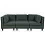 Modular Sofa With Ottoman Dark Green Fabric Upholstered U-shaped 5 Seater With Ottoman Cushioned Backrest