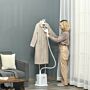 Homcom Upright Garment Clothes Steamer With 6 Steam Setting, 45s Fast Heat-up, 1.7l Water Tank And 45min Steamer, Wrinkle And Odour Remover, White