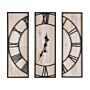 Wall Clock Light Wood 3 Piece 75 X 75 Cm Handmade Black Metal Frame