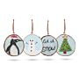 Let It Snow - Hand Painted Log Xmas Decor (set Of 4)