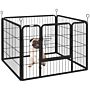 Pawhut Heavy Duty Dog Playpen, 4 Panel Puppy Pen, Foldable Dog Kennel Both Use Collapsible Design 82l X 82w X 60h (cm)