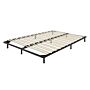 Freestanding Bed Base Eu Double Size 4ft3 Solid Wood Slats Metal Frame On Legs