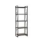 5 Tier Bookcase Dark Wood And Black Metal Frame Open Shelf Industrial Minimalist Shelving Unit