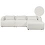 Left Hand 3 Seater Corner Sofa White Boucle Fabric Upholstered Track Armrests Additional Cushions