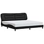 Vidaxl Bed Frame With Led Lights Black 200x200 Cm Faux Leather