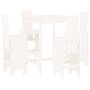 Vidaxl 5 Piece Garden Bar Set White Solid Wood Pine