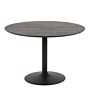 Ibiza Round Dining Table With Black Ash Top And Matt Black Base