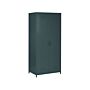 Home Office Storage Cabinet Grey Steel 2 Doors 4 Shelves