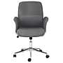 Elegant Office Chair Polyester Swivel Gray Delightful