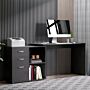 Homcom Computer Desk Table Workstation Home Office L Shape Drawer Shelf File Cabinet Black