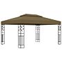 Vidaxl Gazebo With Double Roof 3x4 M Taupe 180 G/m²