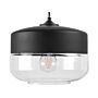 Hanging Light Pendant Lamp Black Transparent Glass Shade Geometric Round Modern Design Beliani