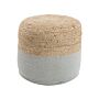 Pouf Ottoman Grey Jute Eps Beads Filling Round Ø 46 Cm