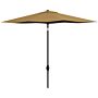 Outsunny 2 X 3(m) Garden Parasol Umbrella, Rectangular Outdoor Market Umbrella Sun Shade With Crank & Push Button Tilt, 6 Ribs, Aluminium Pole, Brown