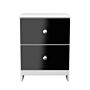 Yarmouth 2 Drawer Bedside Cabinet In Black & White