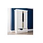 Clermont 2 Door 1 Drawer Warrobe - White