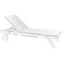 Garden Sun Lounger Cushion White 192 X 56 Cm With Straps Modern Garden Outdoor