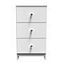 Yarmouth 3 Drawer Bedside Cabinet In White